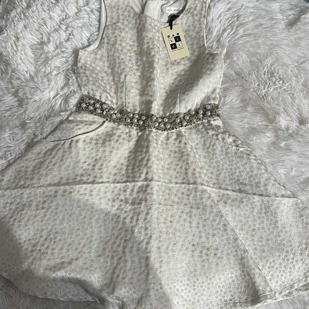 Max studio cream and gold dress